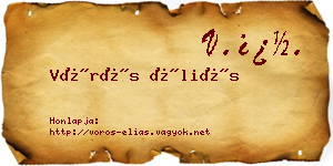 Vörös Éliás névjegykártya